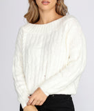 With fun and flirty details, Wide Neck Cable Knit Sweater shows off your unique style for a trendy outfit for the summer season!