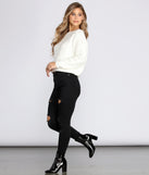 With fun and flirty details, Wide Neck Cable Knit Sweater shows off your unique style for a trendy outfit for the summer season!