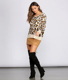 Leopard Print Open Back Sweater for 2022 festival outfits, festival dress, outfits for raves, concert outfits, and/or club outfits