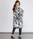 Fuzzy Zebra Print Cardigan