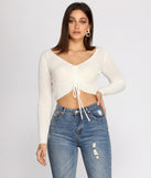 With fun and flirty details, Major Crush Drawstring Crop Top shows off your unique style for a trendy outfit for the summer season!