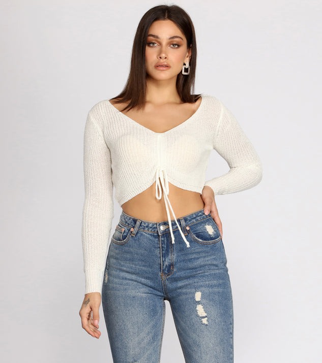 With fun and flirty details, Major Crush Drawstring Crop Top shows off your unique style for a trendy outfit for the summer season!