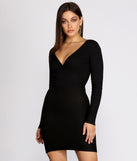 Long Sleeve Ribbed Mini Dress