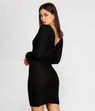 Long Sleeve Ribbed Mini Dress