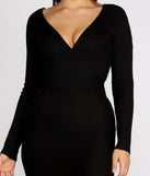 Long Sleeve Ribbed Mini Dress
