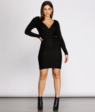 Long Sleeve Ribbed Mini Dress