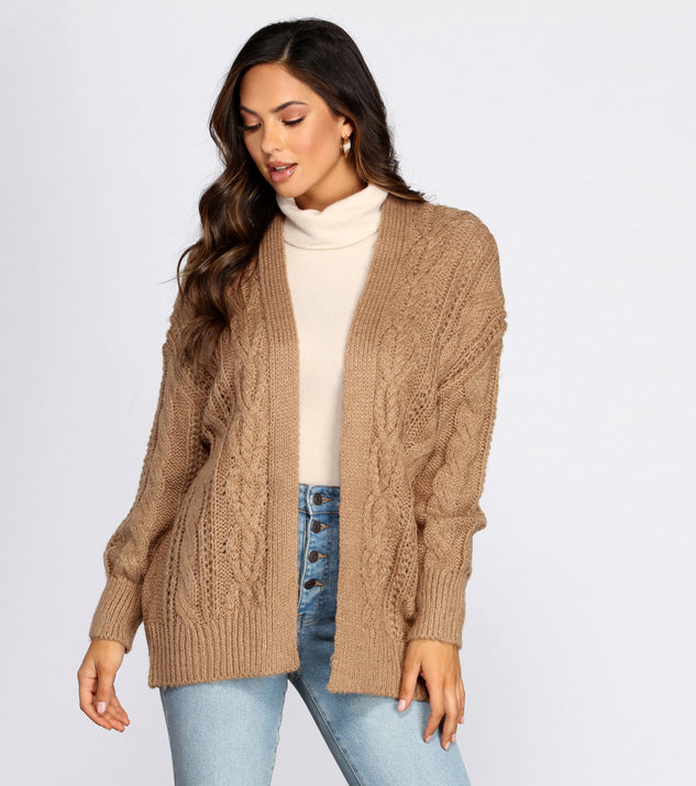 Layered Cutie Cable Knit Cardigan