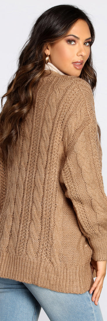 Layered Cutie Cable Knit Cardigan