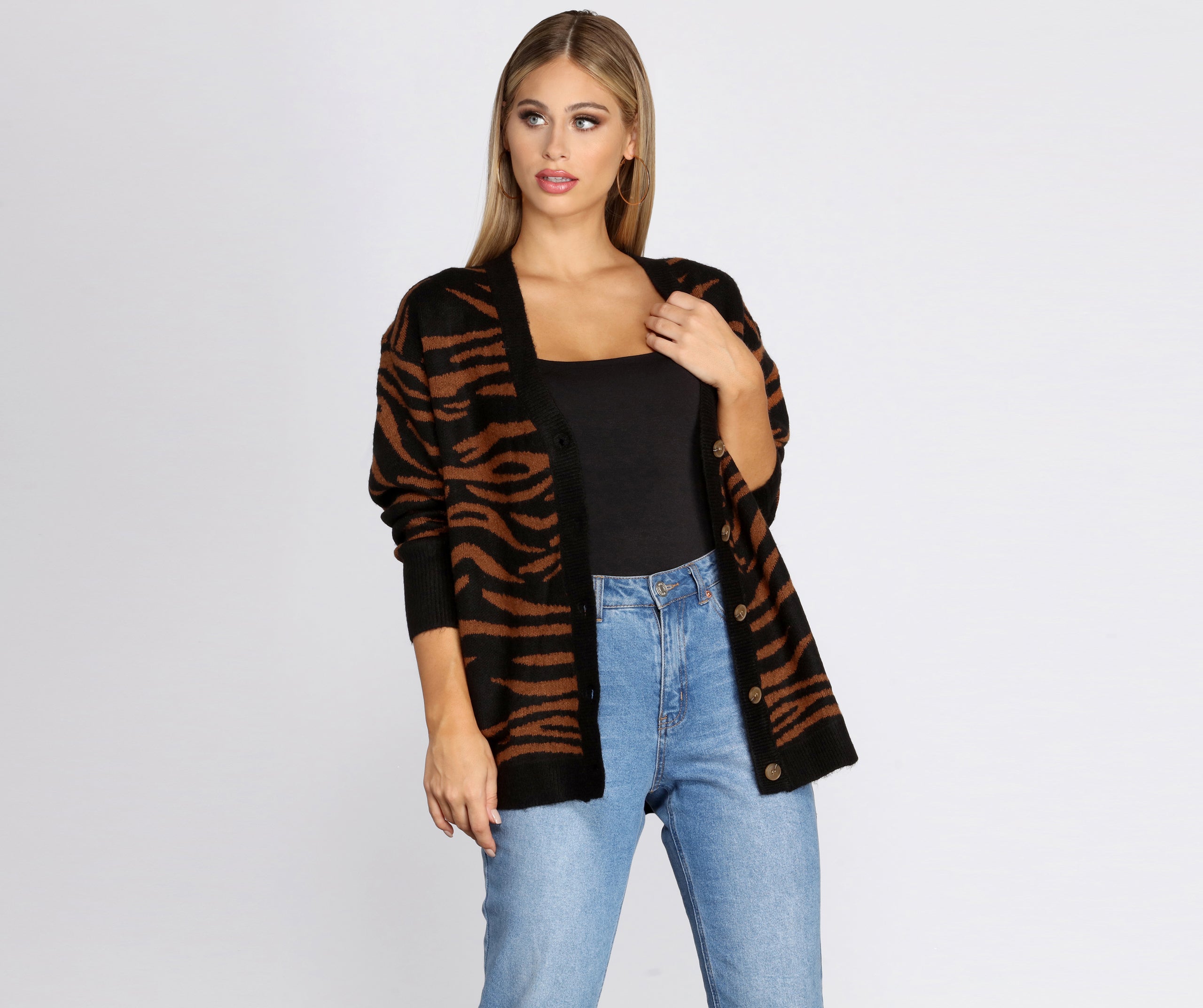 Wild Side Zebra Print Cardigan | Windsor