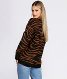 Buttoned Zebra Print Cardigan