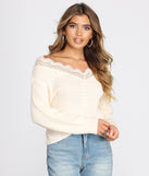With fun and flirty details, Lace Detail Knit Sweater shows off your unique style for a trendy outfit for the summer season!