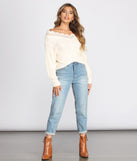 With fun and flirty details, Lace Detail Knit Sweater shows off your unique style for a trendy outfit for the summer season!