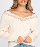 With fun and flirty details, Lace Detail Knit Sweater shows off your unique style for a trendy outfit for the summer season!