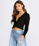 Frilly Long Sleeve Cropped Cardigan