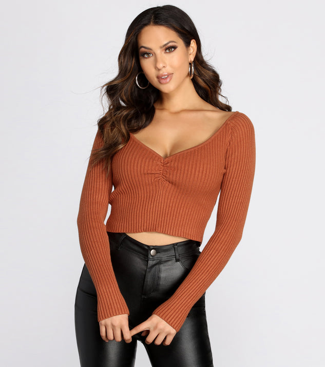 Just My Type Ribbed Knit Sweater