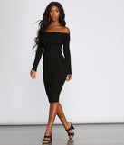 A Classic Ribbed Midi Dress