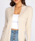 Basic Ribbed Knit Cardigan