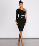 With fun and flirty details, One Of A Kind One Shoulder Knit Midi Dress shows off your unique style for a trendy outfit for the summer season!