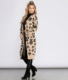 Leopard Print Long Line Cardigan for 2022 festival outfits, festival dress, outfits for raves, concert outfits, and/or club outfits