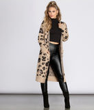 Leopard Print Long Line Cardigan for 2022 festival outfits, festival dress, outfits for raves, concert outfits, and/or club outfits