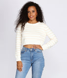 Stand Out Striped Cropped Sweater