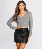 Cable Knit Crop Top