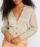 Dripped In Glitter Cropped Cardigan