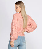 Pom Sleeve Detail Oversized Sweater