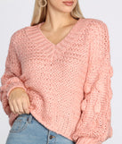 Pom Sleeve Detail Oversized Sweater