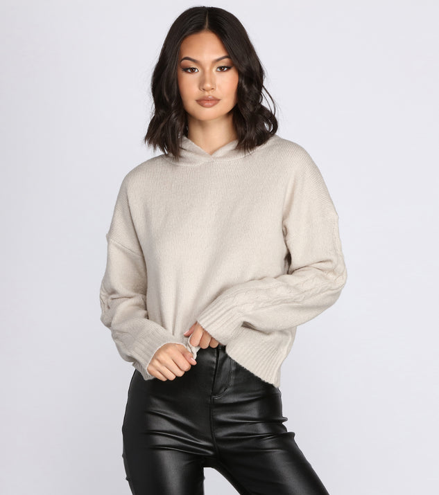 Cable Knit Sleeve Hoodie & Windsor