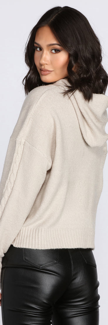 Cable Knit Sleeve Hoodie