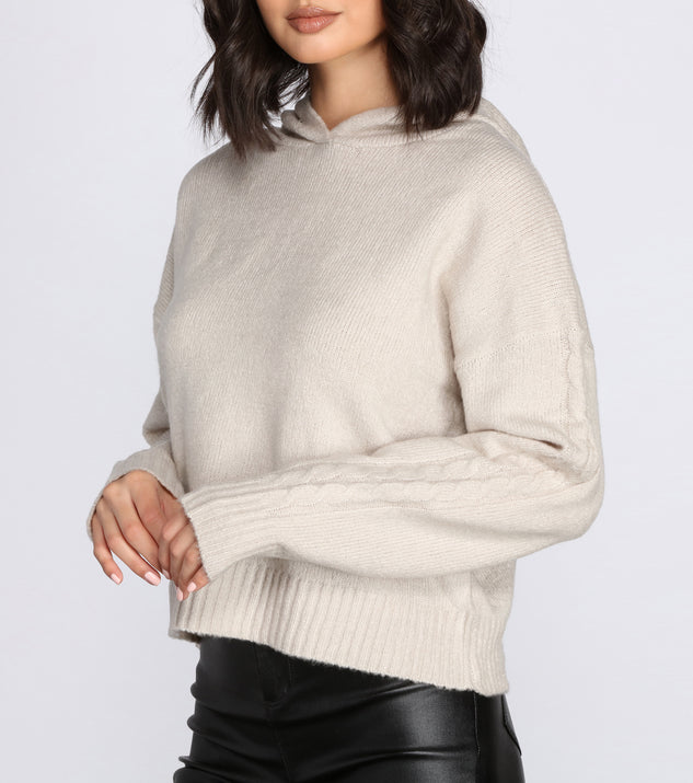 Cable Knit Sleeve Hoodie & Windsor