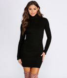 Long Sleeve Ribbed Mini Dress