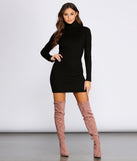 Long Sleeve Ribbed Mini Dress