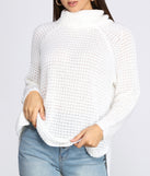 Waffle Knit Turtleneck Sweater