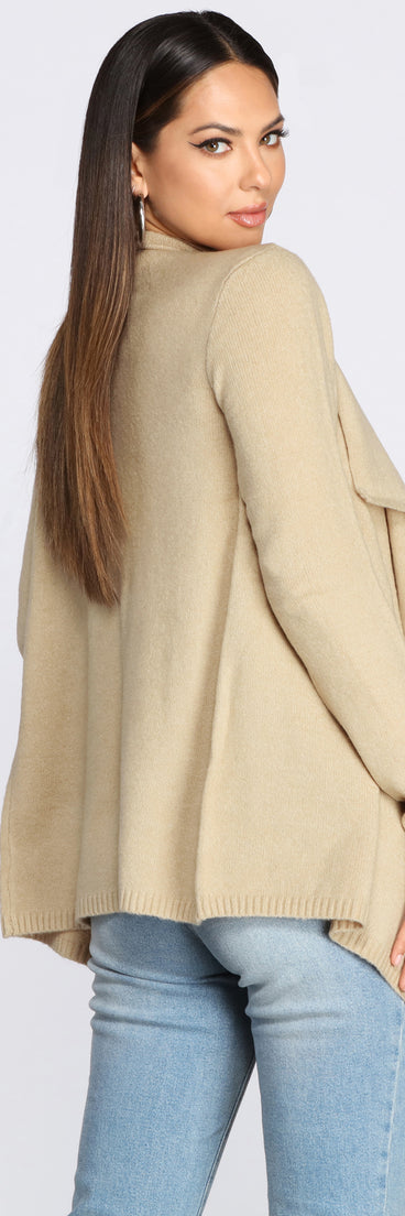 Drape Front Knit Cardigan