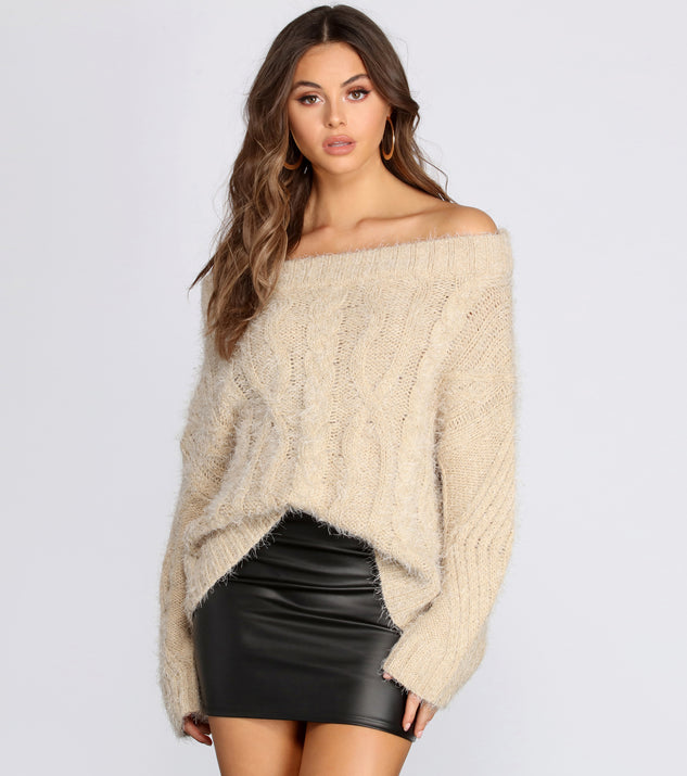 Off The Shoulder Cozy Knit Sweater