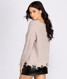 Stylishly Distressed V-Neck Sweater