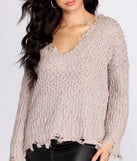 Stylishly Distressed V-Neck Sweater