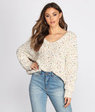 Confetti Knit V Neck Sweater