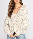 Confetti Knit V Neck Sweater
