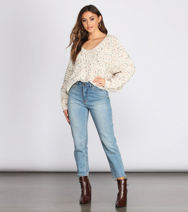 Confetti Knit V Neck Sweater & Windsor