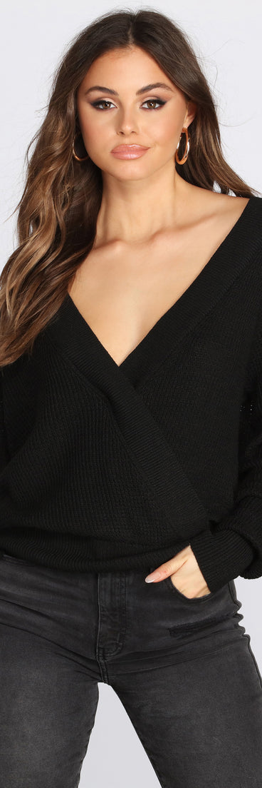 Basic Wrap Front Sweater