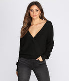 Basic Wrap Front Sweater
