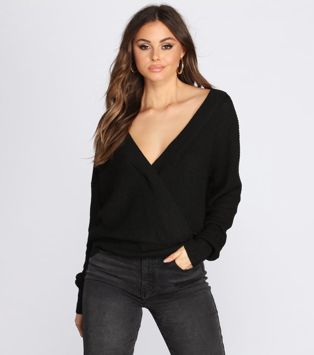Basic Wrap Front Sweater