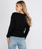 Ribbed Tie Waist Dolman Sweater