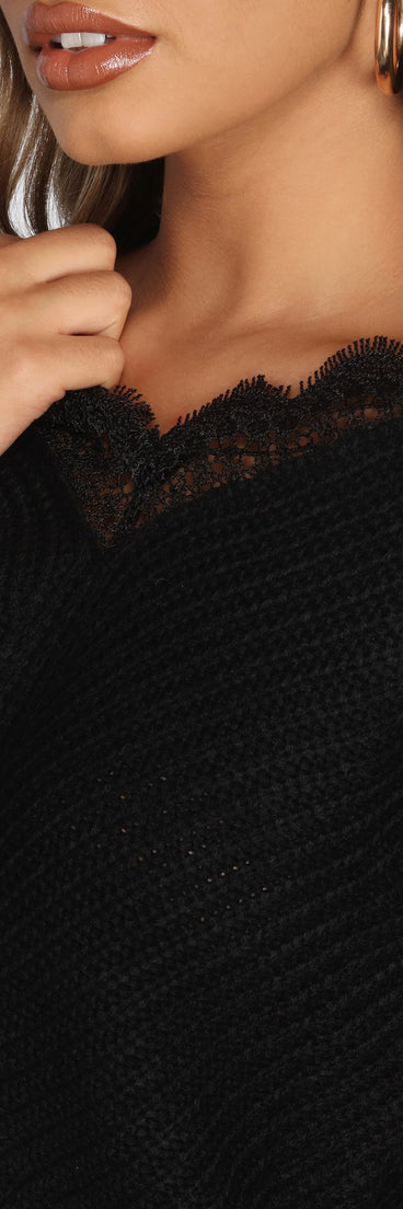 Lace Detail Knit Sweater