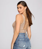 With fun and flirty details, Lace-Up Chic Sleeveless Bodysuit shows off your unique style for a trendy outfit for the summer season!