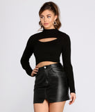 With fun and flirty details, Chic Cut Out Mock Neck Crop Top shows off your unique style for a trendy outfit for the summer season!