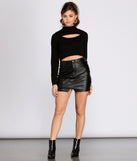 With fun and flirty details, Chic Cut Out Mock Neck Crop Top shows off your unique style for a trendy outfit for the summer season!